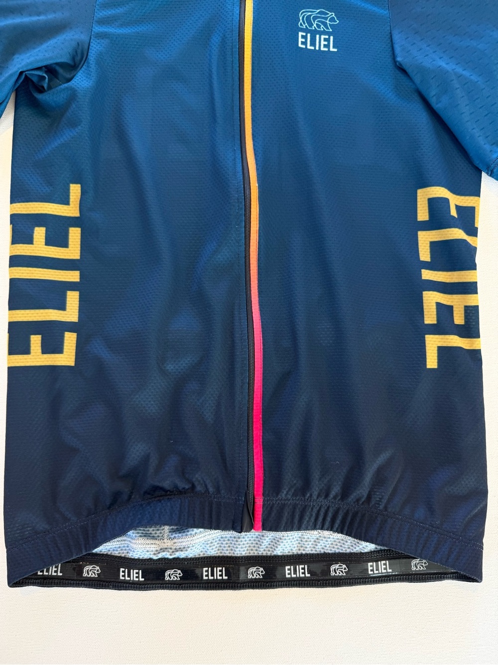 Eliel Rincon Men's Cycling Jersey Blue Short Sleeve Full Zip Pockets Size Medium - Picture 4 of 14